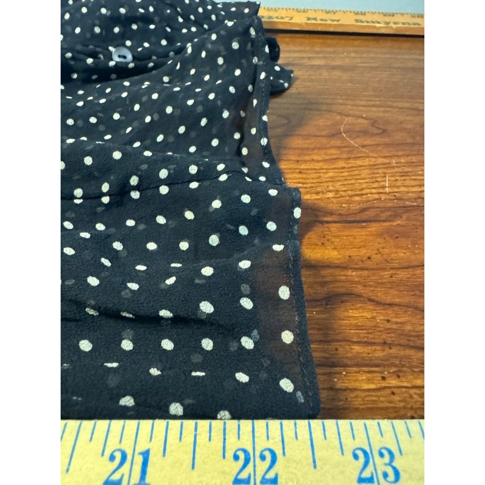 VTG Laundry Shelli Segal Silk Lace Polka Dot Sheer Top Small Coquette Rockabilly - Picture 13 of 16